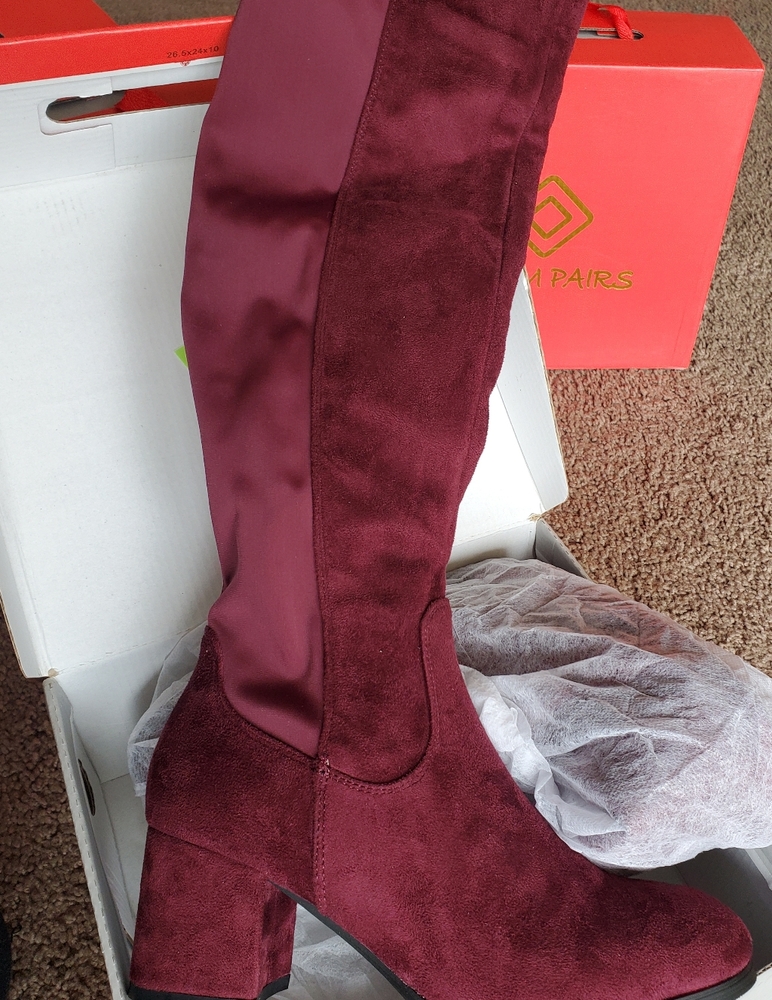 DREAM PAIRS Womens Thigh-High Ankle Zip